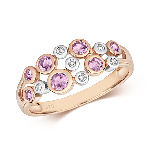 9CT ROSE GOLD DIAMOND & PINK SAPPHIRE RUBOVER RING – Watches of Whitby