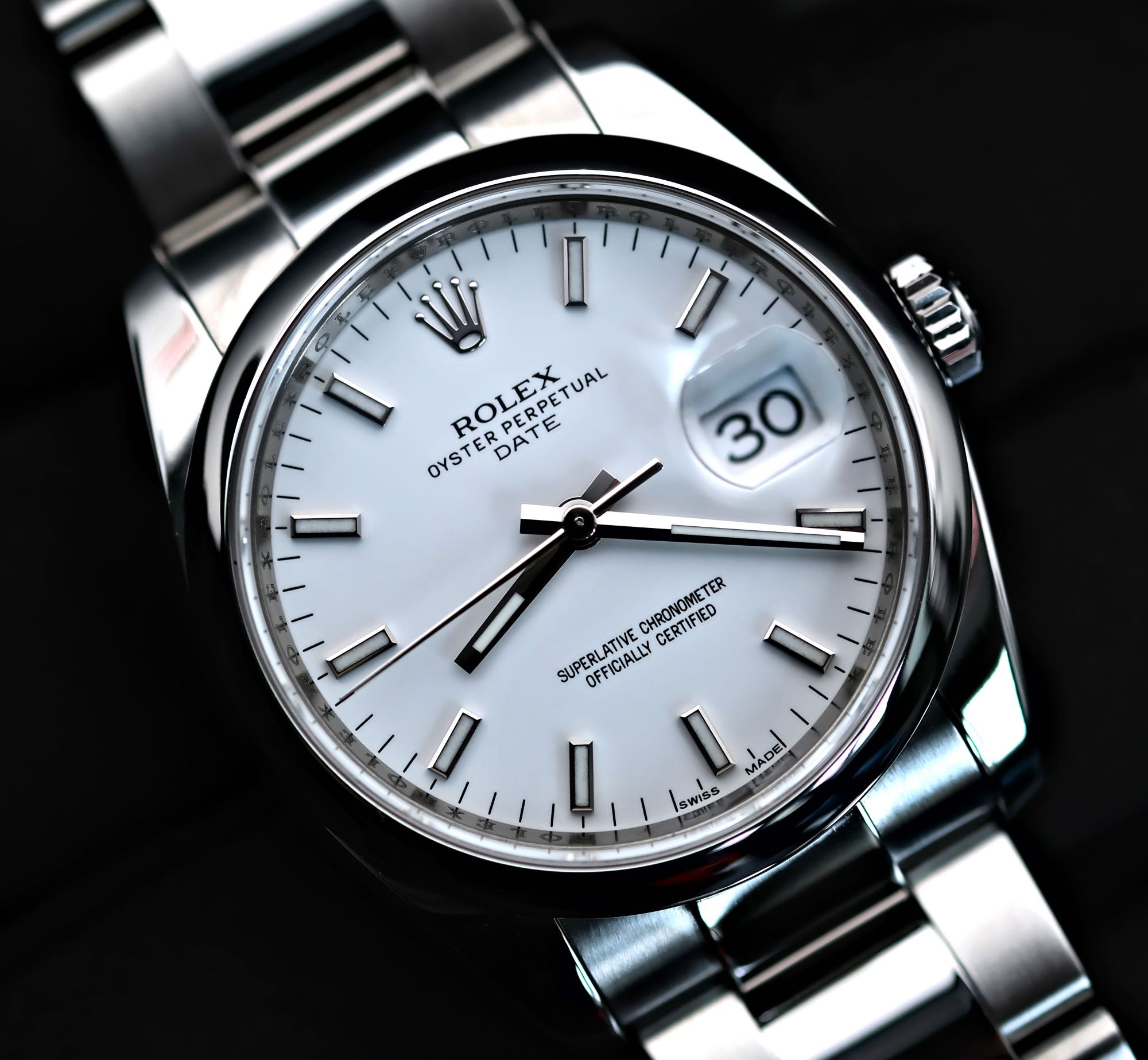 Rolex Oyster Perpetual Date 34 Model Ref-115200 Stainless Steel