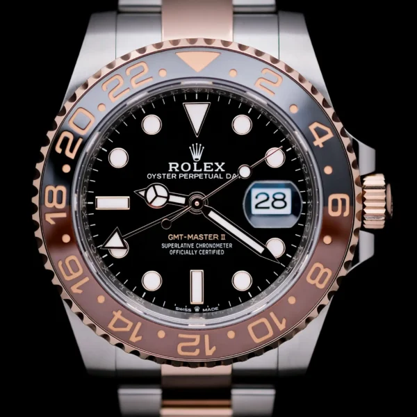 <strong>Rolex GMT-Master II "Rootbeer" 40</strong></br> Model Ref-126711CHNR</br> Rose Gold & Steel</br> 2019 Box & Papers
