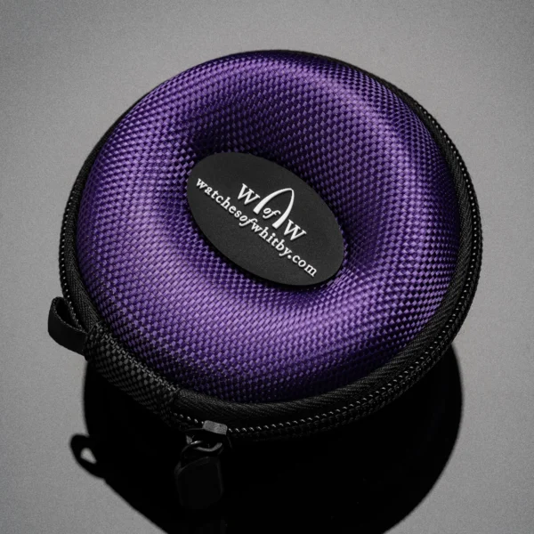 Luxury Shell Watch Travel Case & Polishing Cloth- Purple