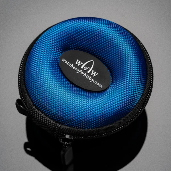 Luxury Shell Watch Travel Case & Polishing Cloth- Blue