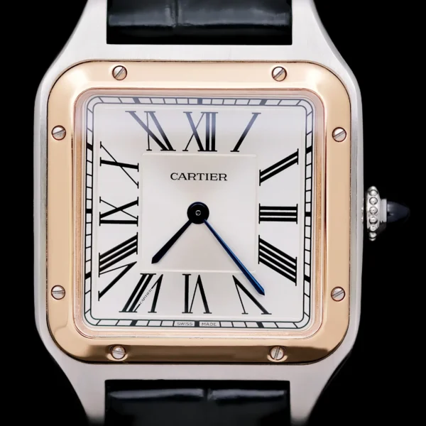 <strong>Cartier Santos Dumont Large </strong></br> Model Ref-W2SA0011</br> Rose Gold & Steel</br> 2019 Box & Papers
