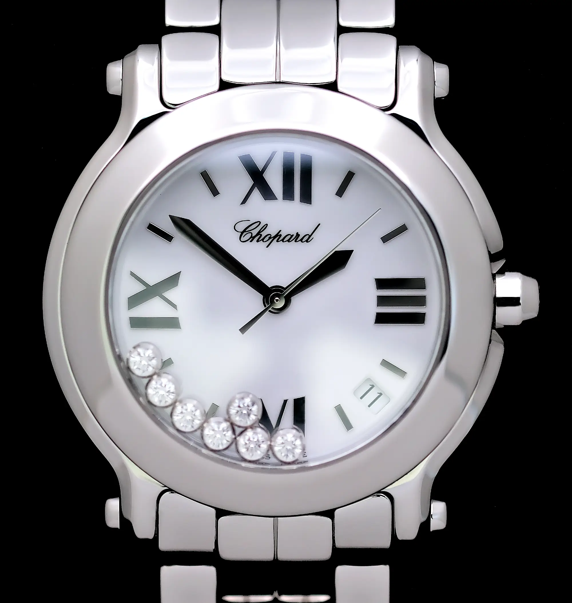 <strong>Chopard Happy Sport 36</strong></br> Model Ref-278477-3001</br> Stainless Steel</br> 2010 Box & Papers