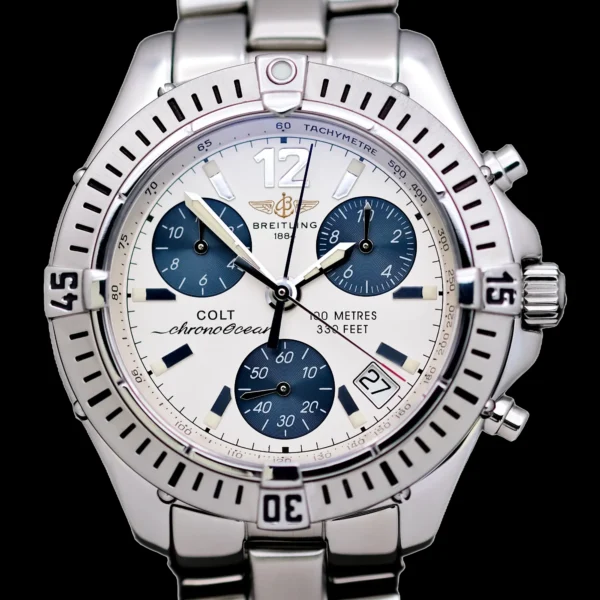 <strong>Breitling Colt Chrono 38</strong></br> Model Ref-A53350</br> Stainless Steel</br> 2000 Box & Papers