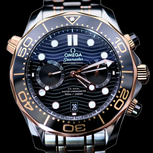 <strong>Omega Seamaster Chrono 44</strong></br> Model Ref-21020445101001</br> Rose Gold & Steel</br> 2020 Box & Papers