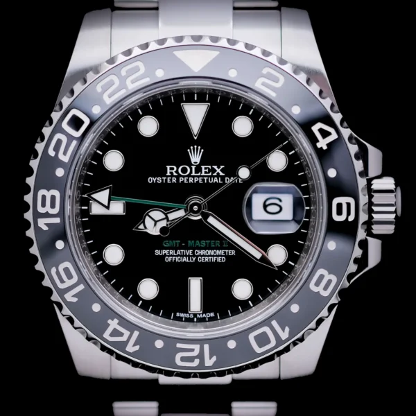 <strong>Rolex GMT-Master 2 40</strong></br> Model Ref-116710LN</br> Stainless Steel</br> 2014 Box & Papers & 2026 CPO Card