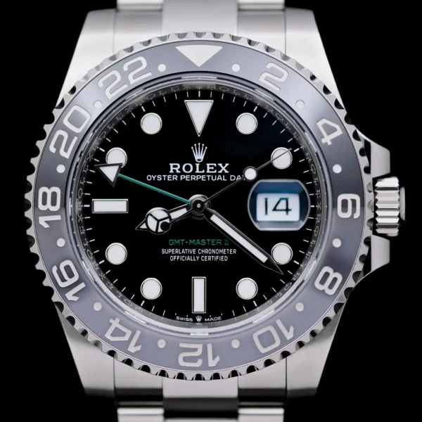 <strong>Rolex GMT-Master 2 "Bruce Wayne" 40</strong></br> Model Ref-126710GRNR</br> Stainless Steel</br> 2024 Box & Papers