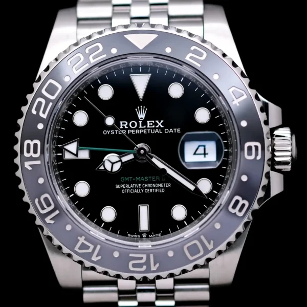 <strong>Rolex GMT-Master 2 "Bruce Wayne" 40</strong></br> Model Ref-126710GRNR</br> Stainless Steel</br> Dec 2024 Box & Papers
